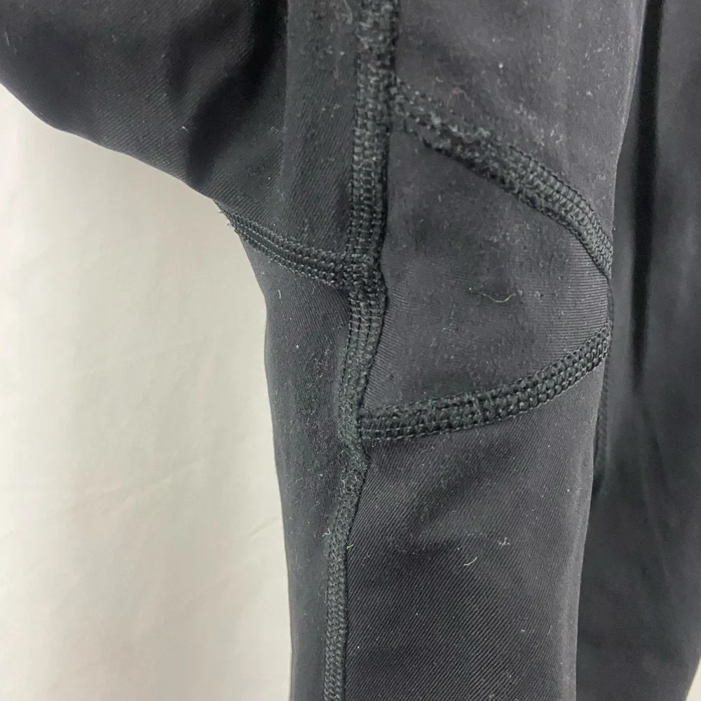 Lululemon Cropped Leggings Size 6 Black Green Yoga Gym Tights - Picture 8 of 8